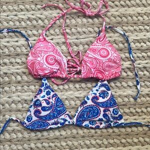 SHEIN Pink and Blue Paisley Bikini